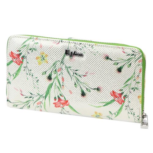 Eslee F6026 zöld női rostbőr pénztárca 19.5 x 11.5 x 3.5 cm