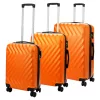 Pierre Cardin MED12 narancs színű abs 3 db-os bőrönd szett 58, 68, 78 cm