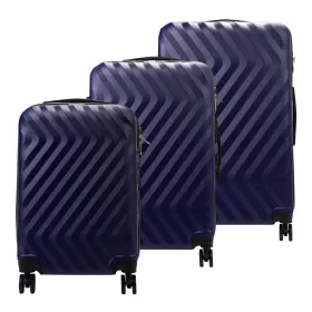   Pierre Cardin MED12 sötétkék abs 3 db-os bőrönd szett 58, 68, 78 cm