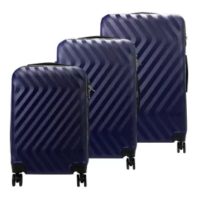   Pierre Cardin MED12 sötétkék abs 3 db-os bőrönd szett 58, 68, 78 cm