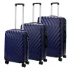 Pierre Cardin MED12 sötétkék abs 3 db-os bőrönd szett 58, 68, 78 cm