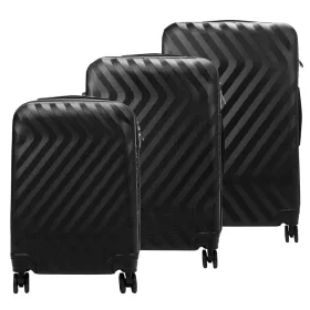   Pierre Cardin MED12 fekete abs 3 db-os bőrönd szett 58, 68, 78 cm