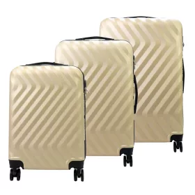  Pierre Cardin MED12 bézs abs 3 db-os bőrönd szett 58, 68, 78 cm