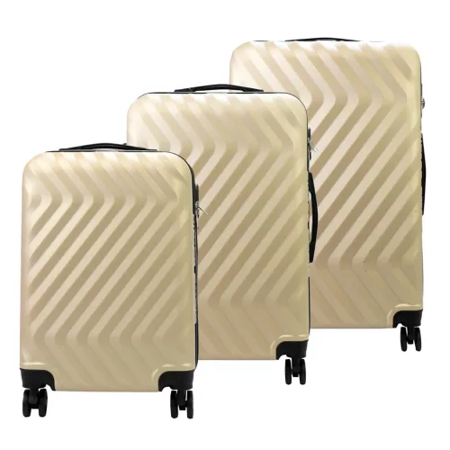 Pierre Cardin MED12 bézs abs 3 db-os bőrönd szett 58, 68, 78 cm