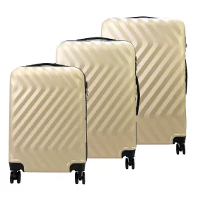   Pierre Cardin MED12 bézs abs 3 db-os bőrönd szett 58, 68, 78 cm