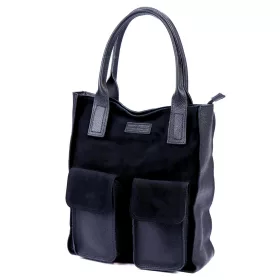   Angelo 01-001-2 navy kék női bőr kézitáska, válltáska 30 x 40 x 14 cm