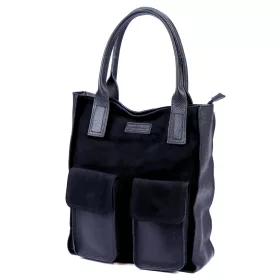   Angelo 01-001-2 navy kék női bőr kézitáska, válltáska 30 x 40 x 14 cm
