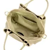 Gregorio 1743 bézs női bőr kézitáska, válltáska, oldaltáska 38 x 27 x 18 cm