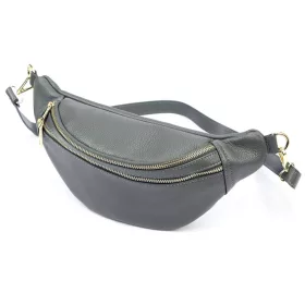   Luka 24-017 M  szürke női bőr oldaltáska, crossbody, övtáska 33 x 15 x 9 cm