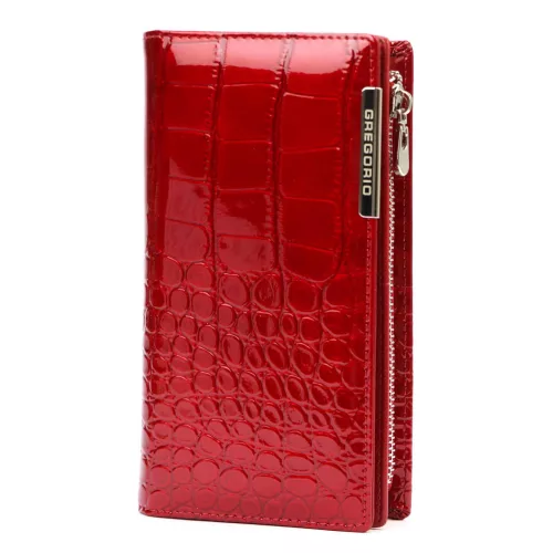Gregorio BC-124 piros női marhabőr pénztárca 10 x 19.5 x 3.5 cm
