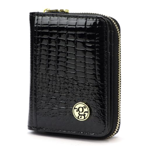 Gregorio GF125 fekete női bőr pénztárca 7.5 x 10.5 x 3.5 cm