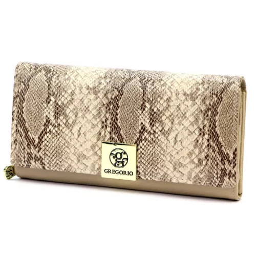 Gregorio SMC-106 bézs női bőr pénztárca 19 x 10 x 3.5 cm