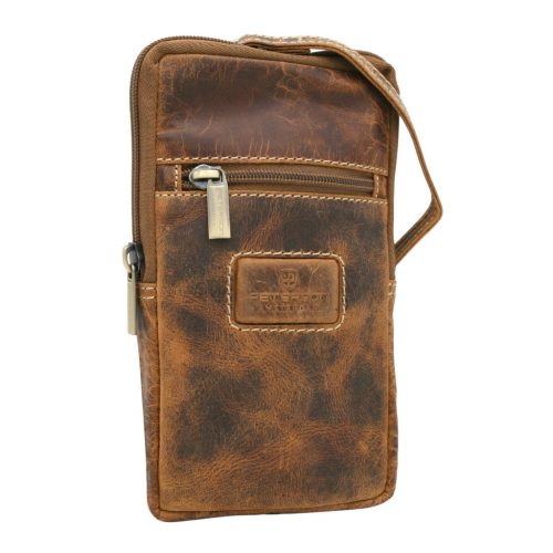 Peterson PTN 1277-TMH barna férfi bőr oldaltáska 10.5 x 19 x 2 cm 