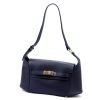 Luka 24-044 navy női bőr kézitáska, válltáska 30 x 15 x 9 cm