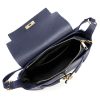 Luka 24-044 navy női bőr kézitáska, válltáska 30 x 15 x 9 cm