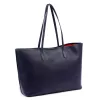 JUICE navy kék női bőr kézitáska, válltáska, shopper 45 x 29 x 15 cm
