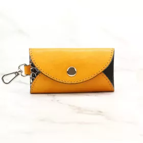   Florence ITK-01 sárga bőr unisex kulcstartó 9 x 6 x 1.5 cm