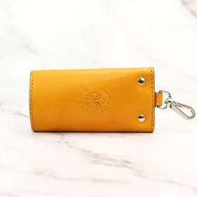   Florence ITK-01 sárga bőr unisex kulcstartó 9 x 6 x 1.5 cm
