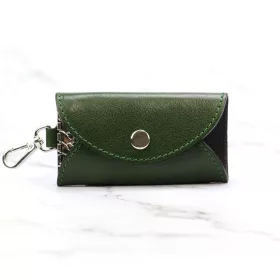 Florence ITK-01 zöld bőr unisex kulcstartó 9 x 6 x 1.5 cm