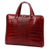 Camilla 777 CROCO bordó női bőr laptoptáska 40 x 31 x 6 cm 