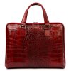 Camilla 777 CROCO bordó női bőr laptoptáska 40 x 31 x 6 cm 