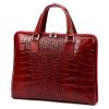 Camilla 777 CROCO bordó női bőr laptoptáska 40 x 31 x 6 cm 