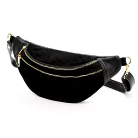   Luka 24-017-01 M fekete női bőr crossbody, övtáska 33 x 15 x 9 cm