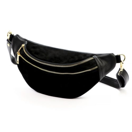 Luka 24-017-01 M fekete női bőr crossbody, övtáska 33 x 15 x 9 cm