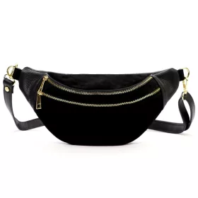   Luka 24-017-01 M fekete női bőr crossbody, övtáska 33 x 15 x 9 cm