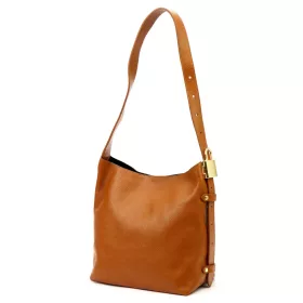   Luka DOLLARO cognac barna női bőr válltáska, oldaltáska 26 x 28 x 14 cm