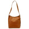 Luka DOLLARO cognac barna női bőr válltáska, oldaltáska 26 x 28 x 14 cm