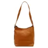 Luka DOLLARO cognac barna női bőr válltáska, oldaltáska 26 x 28 x 14 cm