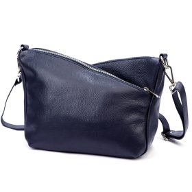   Luka 24-051 sötétkék női bőr válltáska 32 x 22 x 14 cm