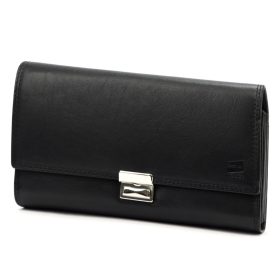   Nordee ADL07-02 fekete pincér, taxis bőr pénztárca, brifkó 19 x 12 x 4.5 cm