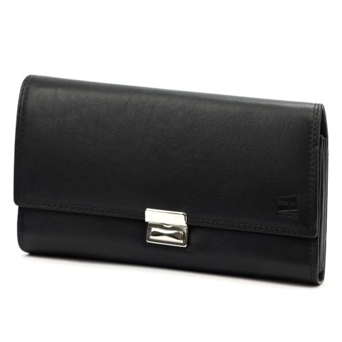 Nordee ADL07-02 fekete pincér, taxis bőr pénztárca, brifkó 19 x 12 x 4.5 cm