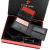 Pierre Cardin ZG-3-8825-FWJ férfi fekete bőr öv, pénztárca ajándék szett 120 cm