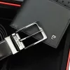 Pierre Cardin ZG-3-8825-FWJ férfi fekete bőr öv, pénztárca ajándék szett 125 cm