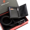 Pierre Cardin ZG-4-326-FWJ férfi marhabőr ajándék szett 130 cm övvel