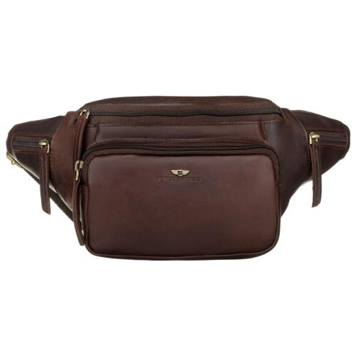 Peterson PTN BP001-OPU barna férfi bőr övtáska 37 x 15 x 12 cm
