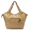 VS 016 homokszínű női bőr válltáska, shopper táska 45 x 32 x 15 cm