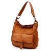 VS 035 konyak női bőr válltáska, oldaltáska 35 x 30 x 15 cm