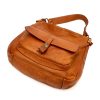 VS 035 konyak női bőr válltáska, oldaltáska 35 x 30 x 15 cm