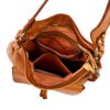VS 035 konyak női bőr válltáska, oldaltáska 35 x 30 x 15 cm
