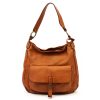 VS 035 konyak női bőr válltáska, oldaltáska 35 x 30 x 15 cm