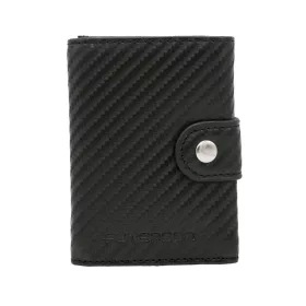   Peterson PTN W882-CF fekete rostbőr pénztárca, kártyatartó 7.5 x 10 x 3 cm