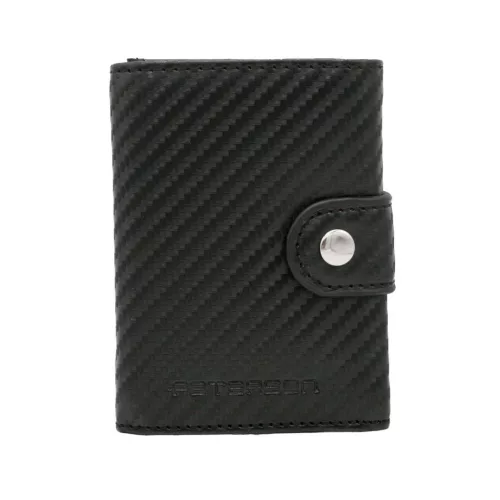 Peterson PTN W882-CF fekete rostbőr pénztárca, kártyatartó 7.5 x 10 x 3 cm