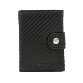   Peterson PTN W882-CF fekete rostbőr pénztárca, kártyatartó 7.5 x 10 x 3 cm