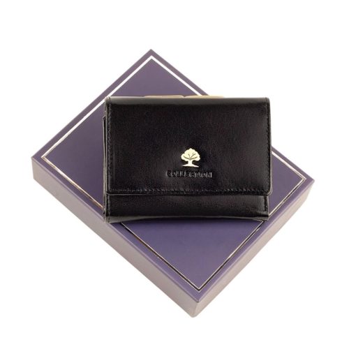 Luxury 71123 RFID fekete női bőr pénztárca 10.7 x 8 x 3 cm