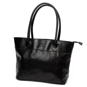   Florence 12 TAMP fekete női bőr válltáska, shopper 41 x 27 x 14 cm