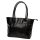 Florence 12 TAMP fekete női bőr válltáska, shopper 41 x 27 x 14 cm